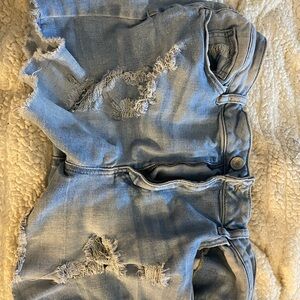 SO Light Blue Distressed Jean Shorts